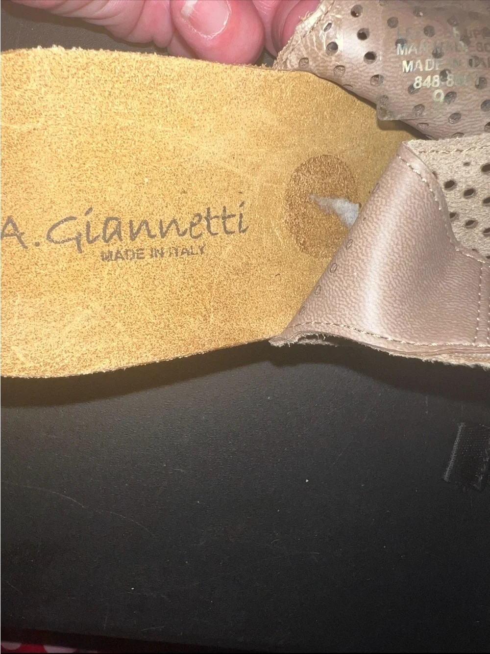 A. Giannetti taupe suede